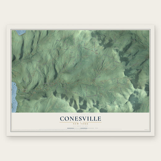 Conesville, New York map print, the full design
