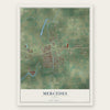 Mercedes, Texas map print, the full design