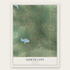 North City, Illinois map print, the full design