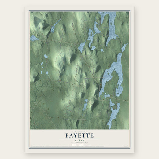 Fayette, Maine map print, the full design