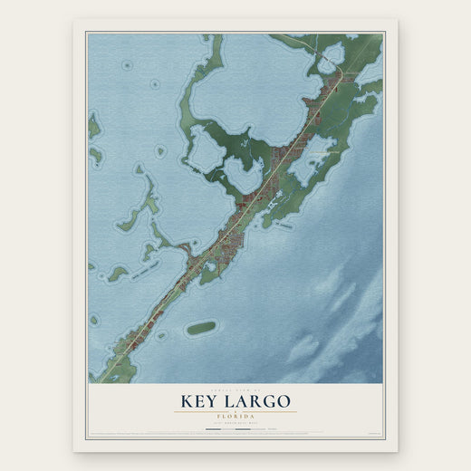 Key Largo, Florida map print, the full design