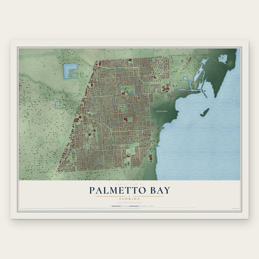 Palmetto Bay, Florida map print, the full design