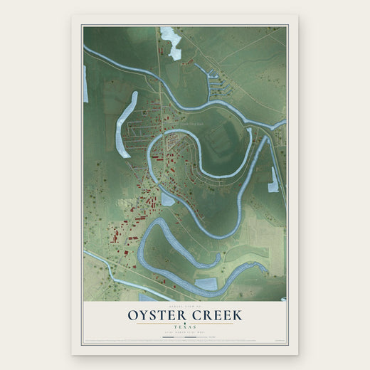 Oyster Creek, Texas map print, the full design