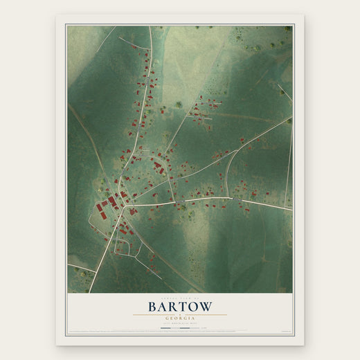Bartow, Georgia map print, the full design