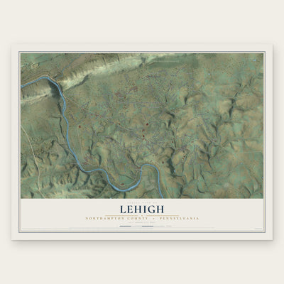 Lehigh, Northampton County, Pennsylvania map print, the full design