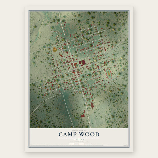 Camp Wood, Texas map print, the full design