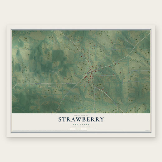 Strawberry, Arkansas map print, the full design