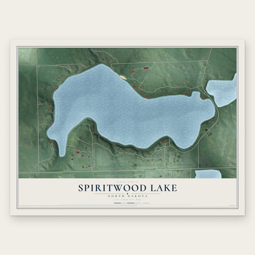 Spiritwood Lake, North Dakota map print, the full design