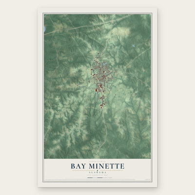 Bay Minette, Alabama map print, the full design