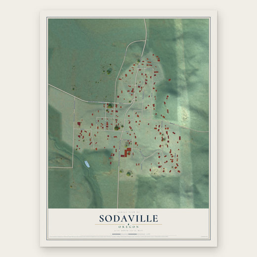 Sodaville, Oregon map print, the full design