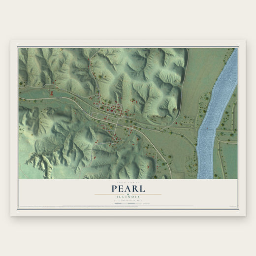 Pearl, Illinois map print, the full design