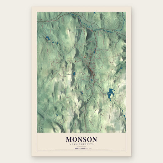 Monson, Massachusetts map print, the full design