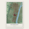 Watervliet, New York map print, the full design