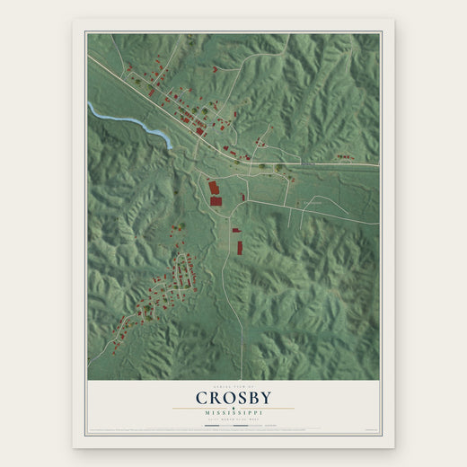 Crosby, Mississippi map print, the full design