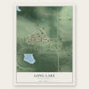 Long Lake, South Dakota map print, the full design