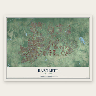 Bartlett, Tennessee map print, the full design