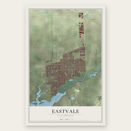 Eastvale, California map print, the full design