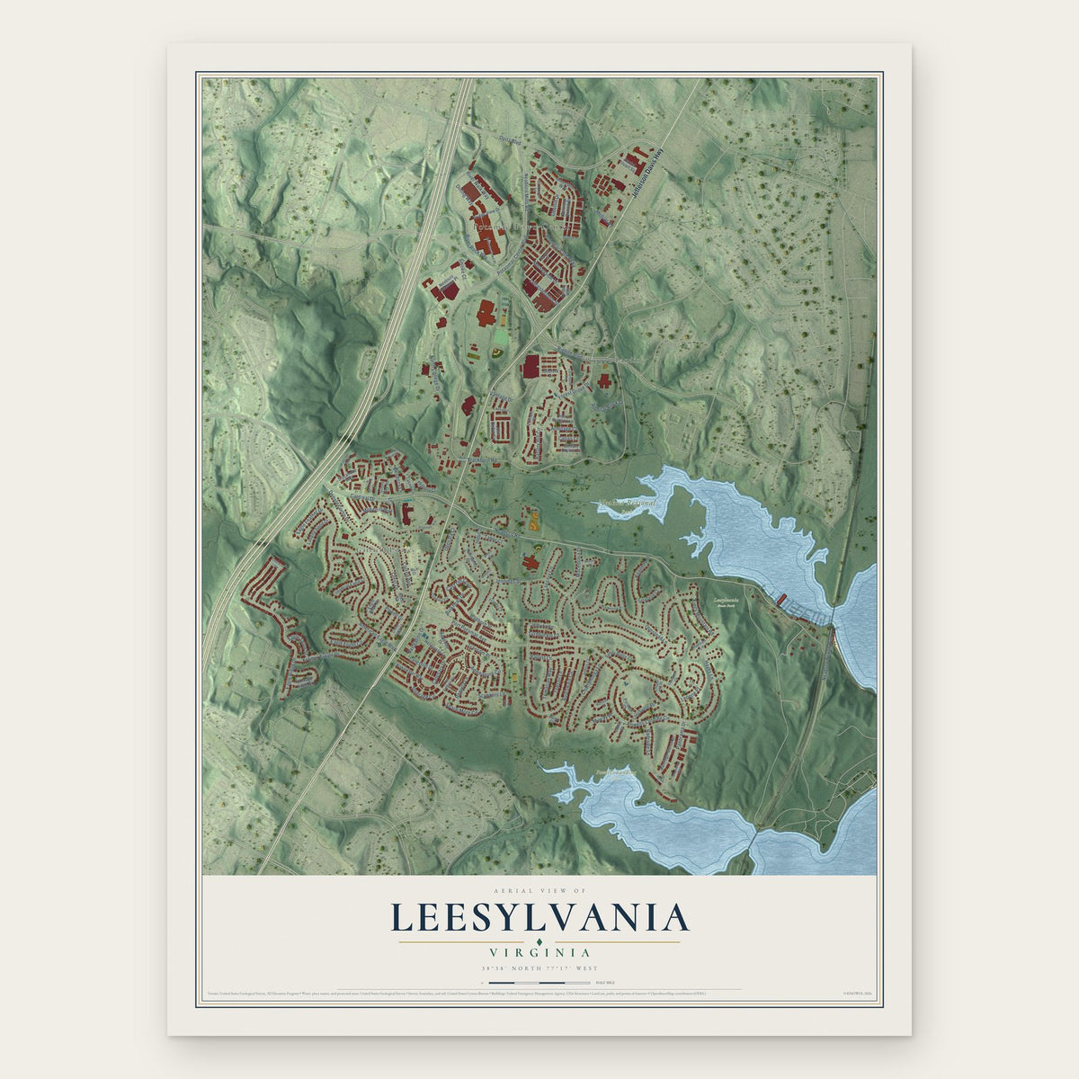 Leesylvania, Virginia map print, the full design