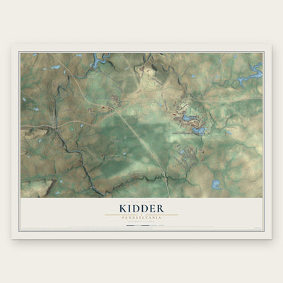 Kidder, Pennsylvania map print, the full design