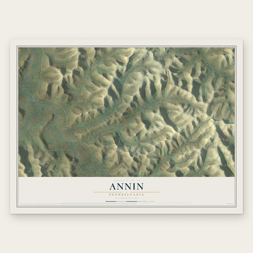 Annin, Pennsylvania map print, the full design