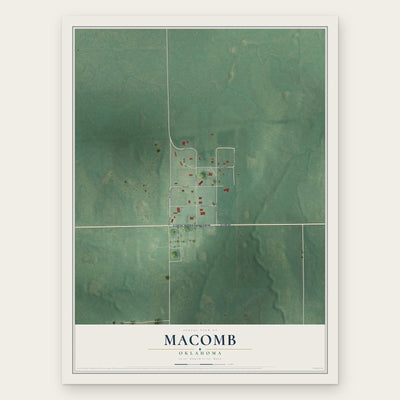 Macomb, Oklahoma map print, the full design