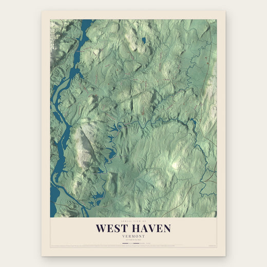 West Haven, Vermont map print, the full design