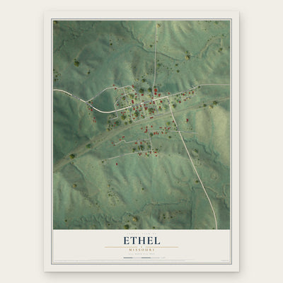 Ethel, Missouri map print, the full design