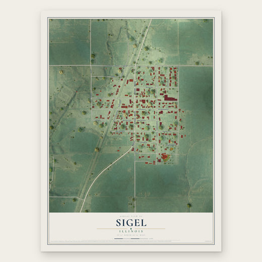 Sigel, Illinois map print, the full design