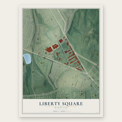 Liberty Square, Maryland map print, the full design