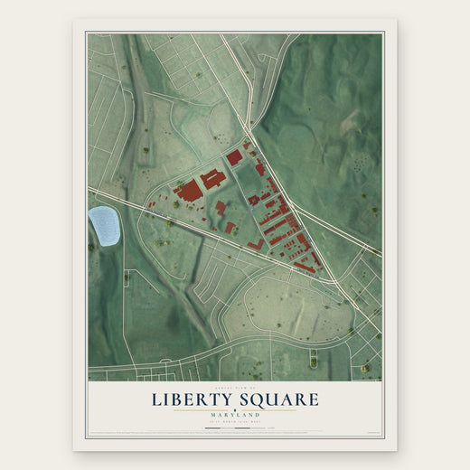 Liberty Square, Maryland map print, the full design