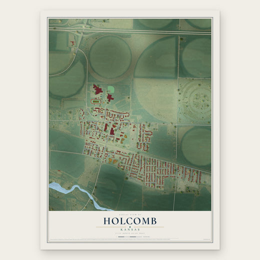 Holcomb, Kansas map print, the full design