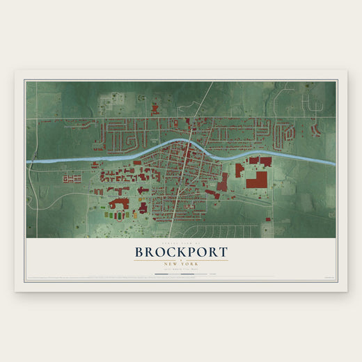 Brockport, New York map print, the full design