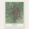 Lincoln, Nebraska map print, the full design