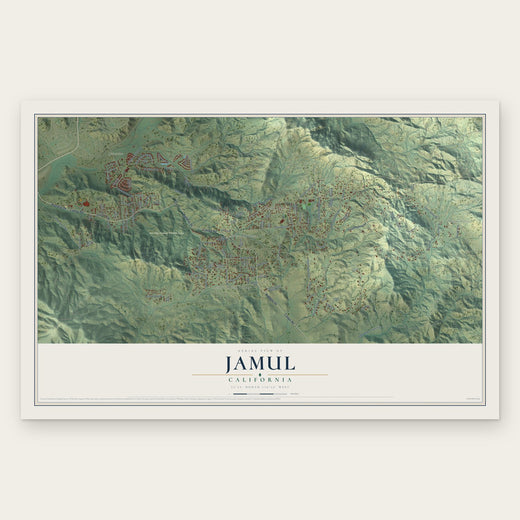 Jamul, California map print, the full design