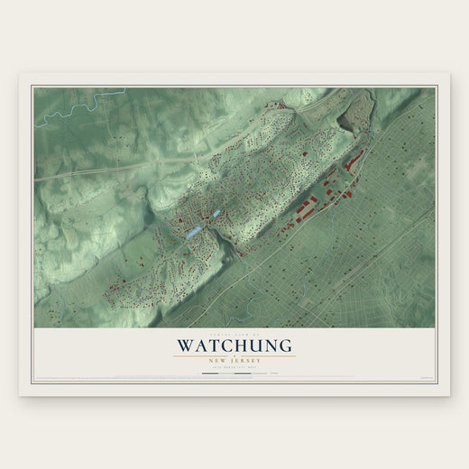 Watchung, New Jersey map print, the full design