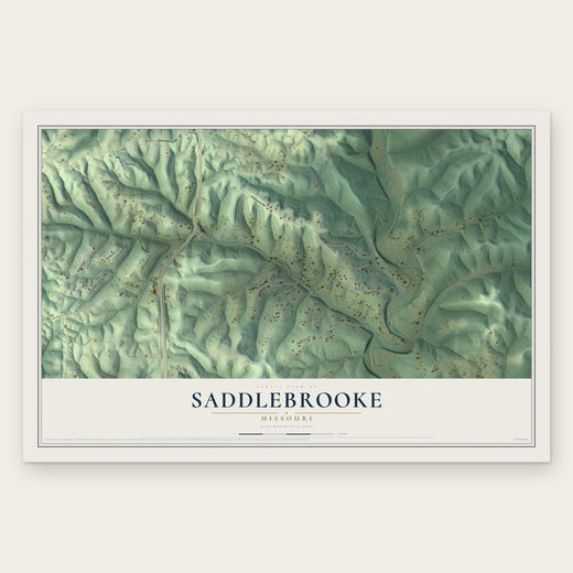 Saddlebrooke, Missouri map print, the full design