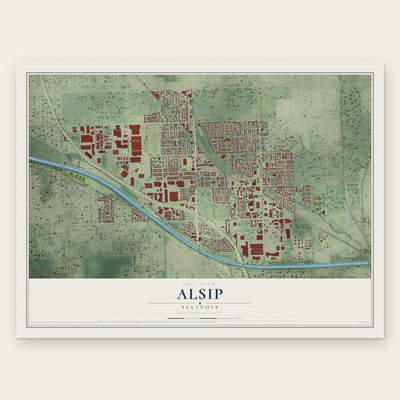 Alsip, Illinois map print, the full design
