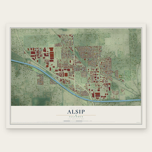 Alsip, Illinois map print, the full design
