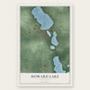 Howard Lake, Minnesota map print, the full design
