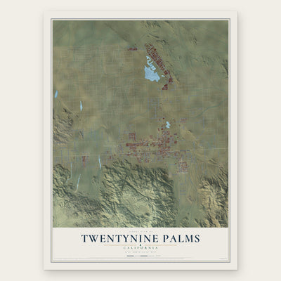 Twentynine Palms, California map print, the full design