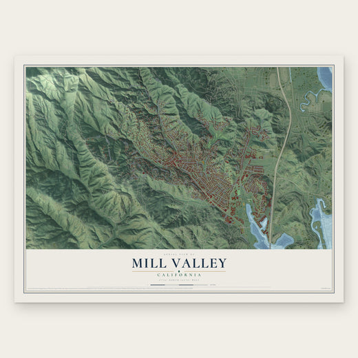Mill Valley, California map print, the full design