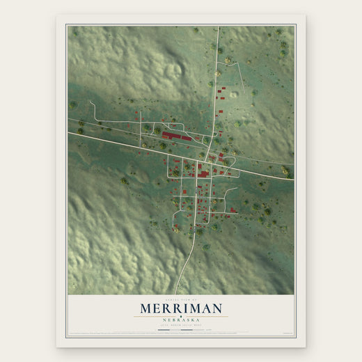 Merriman, Nebraska map print, the full design