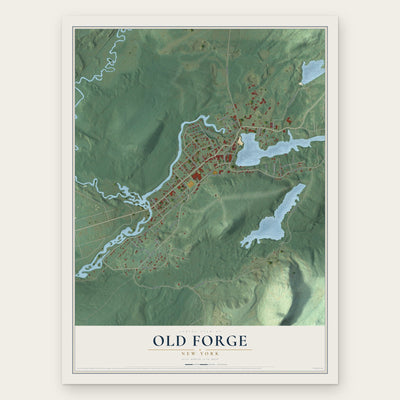 Old Forge, New York map print, the full design
