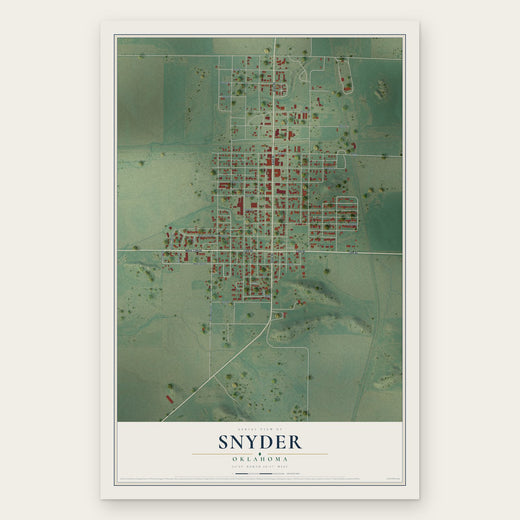 Snyder, Oklahoma map print, the full design