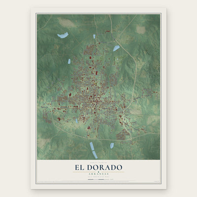 El Dorado, Arkansas map print, the full design