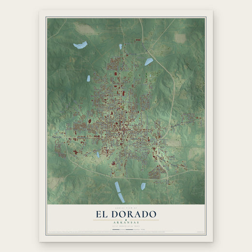 El Dorado, Arkansas map print, the full design