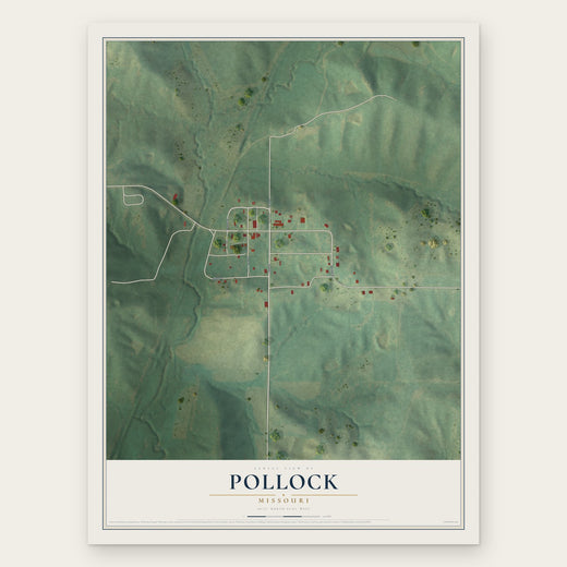 Pollock, Missouri map print, the full design