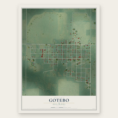Gotebo, Oklahoma map print, the full design