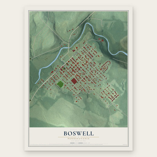 Boswell, Pennsylvania map print, the full design