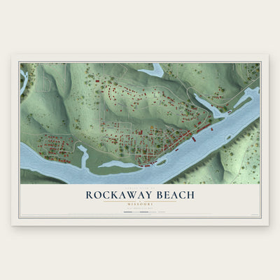 Rockaway Beach, Missouri map print, the full design